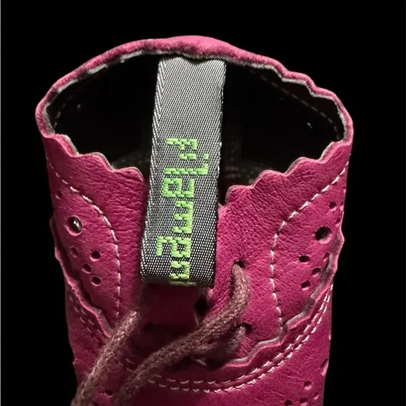 Vintage all leather Fuchsia Baby Walker Shoes - Picture 2 of 4